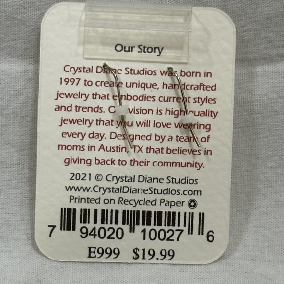 Sterling Silver Heart Earrings with Gift Bag - Picture 2 of 3